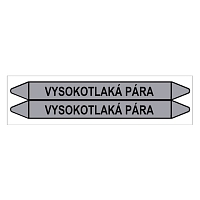 Značení potrubí, vysokotlaká pára,2 ks, 450 × 52 mm